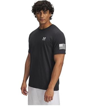Under Armour Freedom Flag Short Sleeve T-Shirt T Shirt/ Polyester - Black