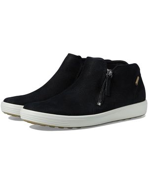 Ecco Soft 7 Low Cut Zip Bootie Metallic Magnet Nubuck Shoes Lyst