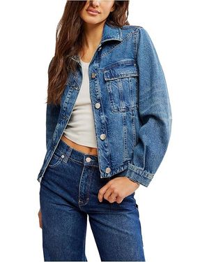 Free people bedford cotton cropped denim jacket hot sale