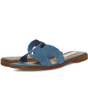 Steve Madden Hadyn Sandal (Denim Fabric) Shoes - Blue