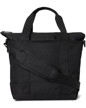 L.L. Bean Zip Hunter's Tote Bag With Strap Medium Tote Handbags, Polyester - Black