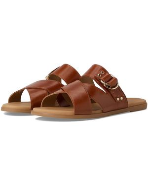 Johnston & Murphy Shayla Cross-Band Slide Sandals, Leather - Brown