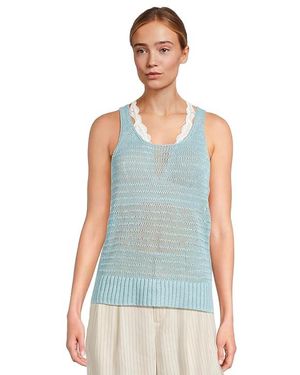 Madewell Linen Vera Scoop Tank Top Sweater 2Xl 18) - Black