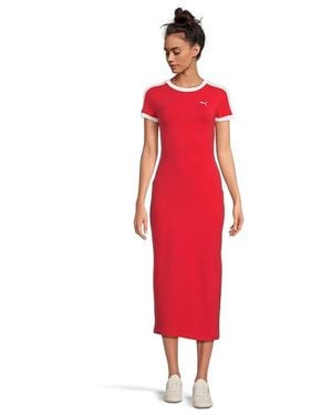 PUMA T7 Dress Dress, Cotton/Elastane - Red