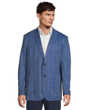 Johnston & Murphy Relaxed Knit Blazer Clothing, Cotton/Jersey/Polyester - Blue