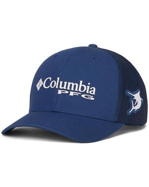 Columbia Pfg Logo Mesh Snap Back Baseball Caps (6 1/2-7 1/2) Cotton/Polyester - Blue