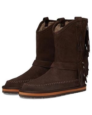 Free People Faye Fringe Pull On Boots Boots - Black