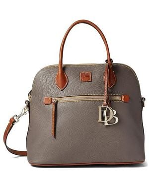 Dooney & Bourke Pebble Large Domed Satchel Handbags - Black