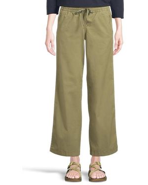 L.L. Bean Lakewashed Pull-On Chambray Wide Leg Pants Casual Pants 6, Cotton/Polyester - Green
