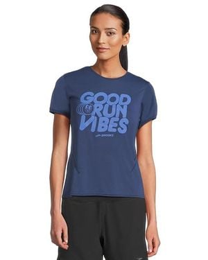 Brooks Distance Short Sleeve 3.0 (/Run Happy) Clothing - Black