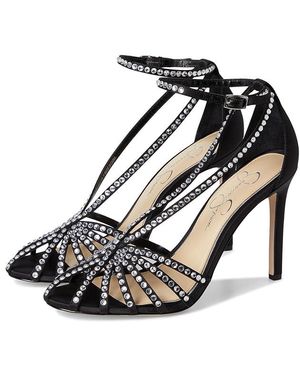 Jessica Simpson Jittale Embellished High Heel Sandals Shoes, Synthetic - Black