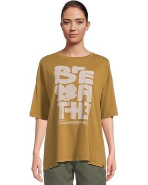 Prana Everyday Graphic Oversized T-Shirts Clothing Retro Luminous Breathe, Cotton - Black