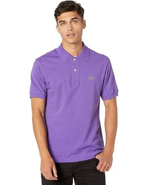 Lacoste L1212 Classic Pique Polo Shirt Short Sleeve Knit, Cotton/Pique - Purple
