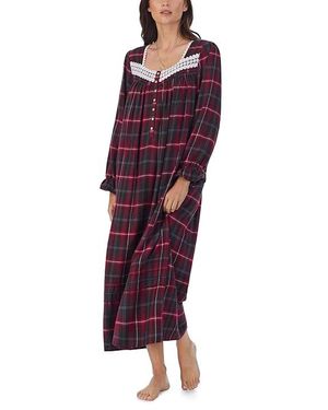 Eileen West Cotton Flannel Long Sleeve Ballet Gown Pajama, Cotton/Flannel/Rayon - Black