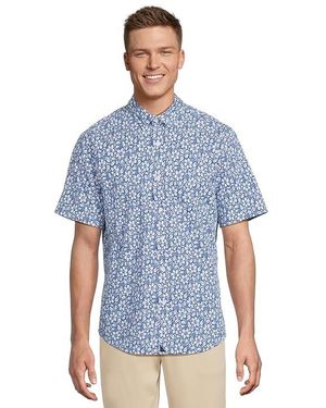 UNTUCKit Stretch Cotton Short-Sleeve Wilson Shirt Clothing, Cotton/Spandex - Blue