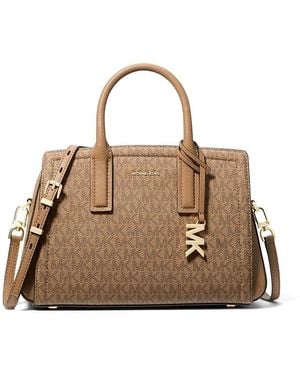 MICHAEL Michael Kors Laila Small Satchel Satchel Handbags, Polyester/Twill - Brown