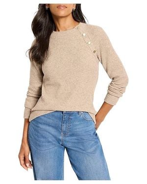 NIC+ZOE Petite Soft Thermal Button Top Clothing, Nylon/Polyester/Rayon - Blue