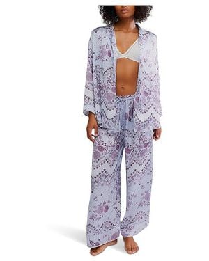 Free People Dreamy Days Pajama Set Pajama Sets, Polyester - Black