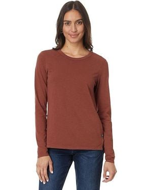 Toad&Co Primo Long Sleeve Crew Clothing, Cotton - Red
