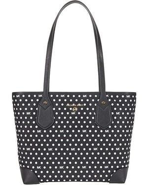 MICHAEL Michael Kors Eva Small Top Zip Tote Handbags/Optic, Nylon - Black