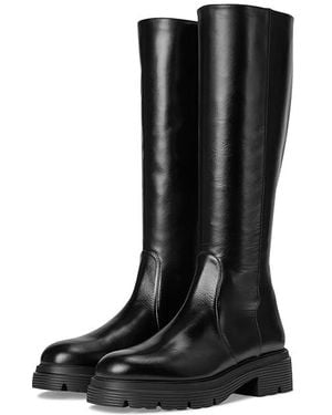 Stuart Weitzman Hudson Lite Zip Boots Boots, Leather/Suede - Black