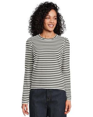 Madewell Easy Puff Sleeve Long Sleeve Stripe Clothing Lg 10-12) Cotton - Black