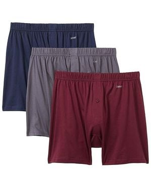 2xist 3-Pack Pima Cotton Knit Boxer ( Blazer/Tawny Port/Jet) Underwear - Blue