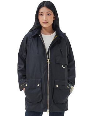 Barbour Highclere Wax Jacket Clothing/Classic/Dress/Ancient, Cotton - Blue