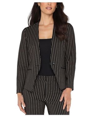 Liverpool Los Angeles Super Stretch Ponte Collarless Fitted Blazer Jacket, Viscose/Nylon/Elastane - Black
