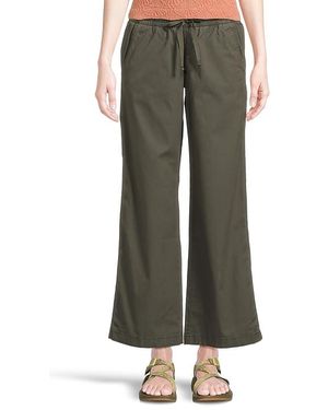 L.L. Bean Lakewashed Pull-On Wide Leg Pants Casual Pants 10, Cotton/Polyester - Black