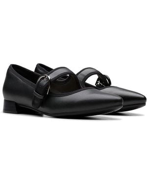 Clarks Natalyn May ( Leather) Flat Shoes - Black