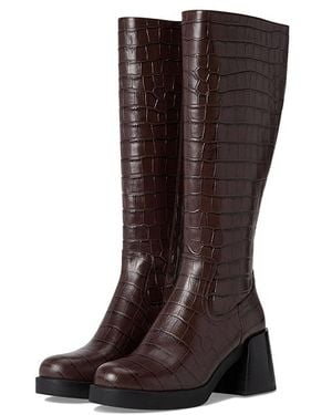 COACH Natasha Embossed Croc Boot Boots, Leather - Black