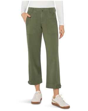 Liverpool Los Angeles Mid-Rise Utility Crop W/ Tab Hem Pants Clothing, Cotton/Rayon/Spandex - Green