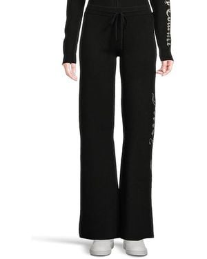 Juicy Couture Flare Leg Sweater Pants Casual Pants Pt/Xs (Us 0) Polyester/Spandex - Black