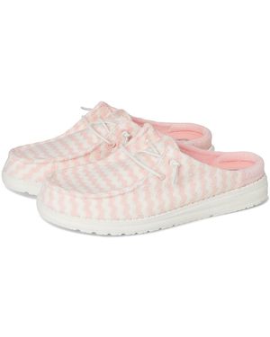 HEYDUDE Wendy Slip Terry Stripe Flat Shoes - Black