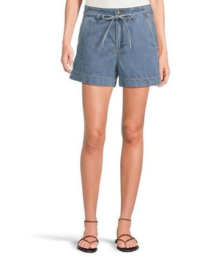 PAIGE Anessa Shorts With Waist Tie - Blue