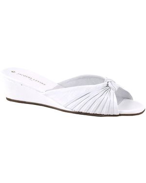 Jacques Levine Abby Slippers, Leather - White