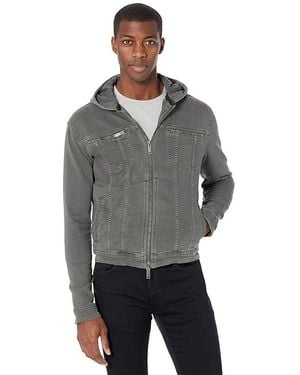 John Varvatos Scott Hooded Jean Jacket Coat, Cotton/Denim/Elastane - Black