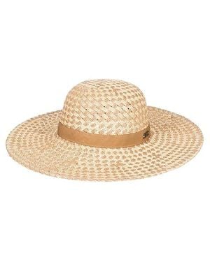 Roxy Bed Of Flower Sun Hat Caps, Paper - Black