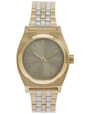 Nixon Small Time Teller Analog Watches Light//Vintage, Stainless Steel - Black
