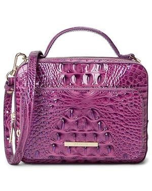 Brahmin Tori Cross Body Handbags, Leather/Polyester - Purple