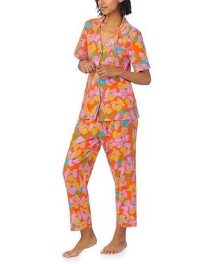 Bedhead PJs Cotton Knit Short Sleeve Cropped Pj Set Pajama Sets Xl (Us 16) - Black
