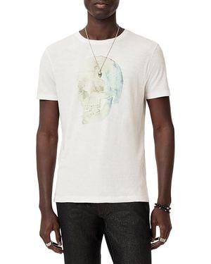 John Varvatos Watercolor Skull T-Shirts Kg6917S25 T Shirt, Cotton - Black