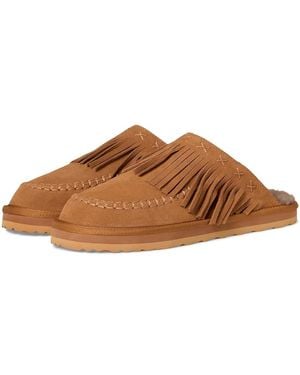 Free People Fallon Fringe Mules Boots - Brown