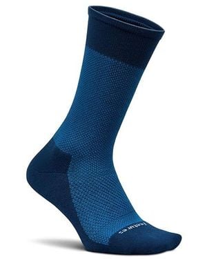 Feetures Max Cushion Crew (Rich Texture) Crew Cut Socks Shoes - Blue
