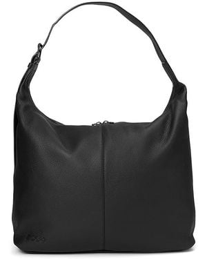 Ecco Large Hobo Bag (/ Soft Pebbled Leather) Shoulder Handbags - Black