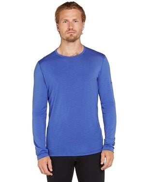 Icebreaker Merino 200 Oasis Long Sleeve Crewe Clothing, Wool - Blue