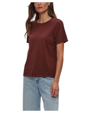 Michael Stars Becca Short Sleeve Crew Neck T-Shirts Clothing Xs (Us 0-2) Cotton/Modal/Spandex - Red