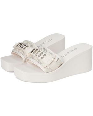 Guess Dellean Wedge Shoes, Synthetic - White