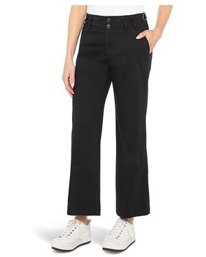 Liverpool Los Angeles Petite Soft Touch Twill High-Rise Cinch Waist Wide Leg Pant 26 Inseam Clothing - Black